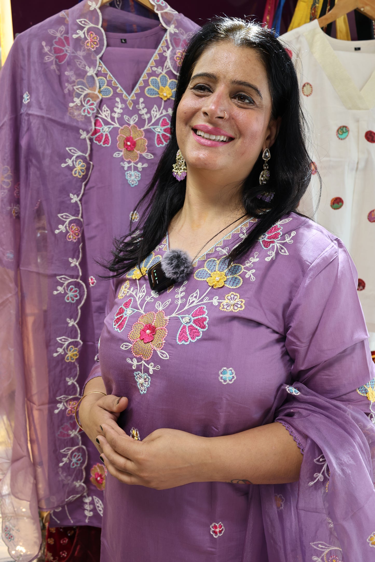 Kurta & Pant is Purely on the Russian Silk. Sleeves & Dupatta is on Tissue Fabric.  Appliqué and Hand Work Detailing | HarPalFashionable