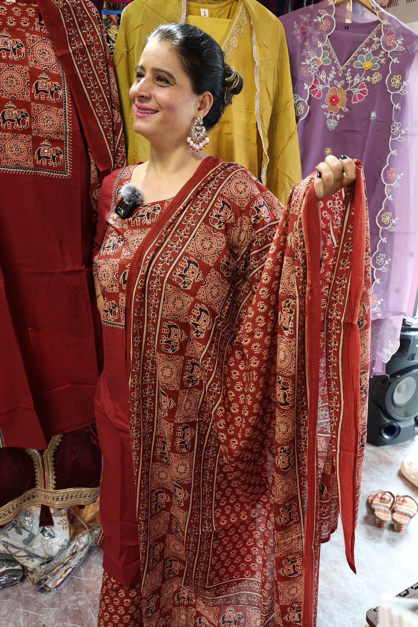Pure Cotton Suit Set on the Sabyasachi Print, Beautiful Dupatta Full Length. Mandala + Sabyasachi and Real Mirror Work Detailing