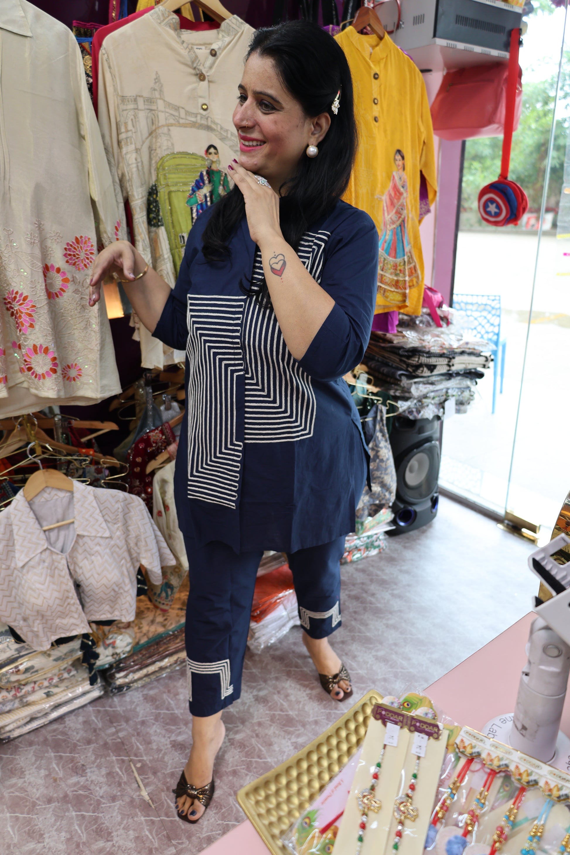 Flex Cotton Trendy Co-Ord Set - Thread Work Detailing | Har Pal Fashionable