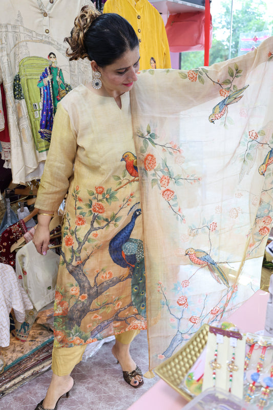 Pure Crape Cotton Plus Size Hand Work Suit Set | Har Pal Fashionable