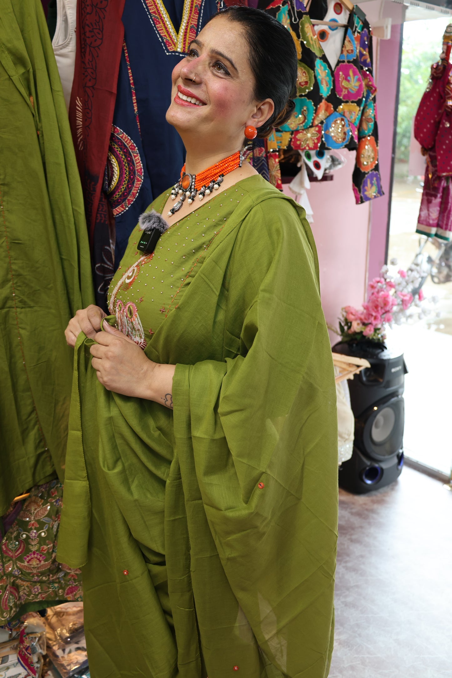 Mul-Mul Cotton Fabric Authentic Suit with HandWork Detailing