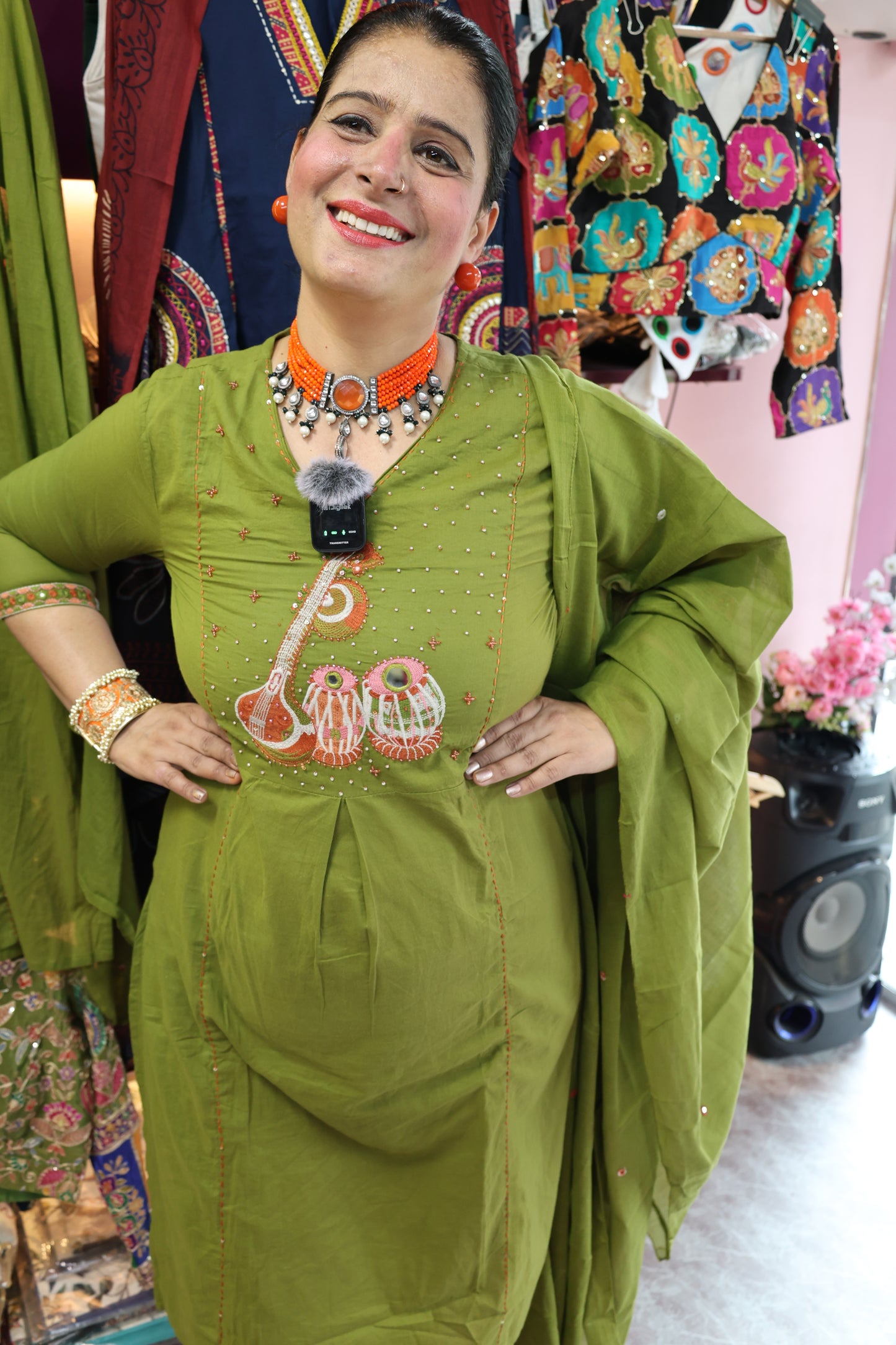 Mul-Mul Cotton Fabric Authentic Suit with HandWork Detailing