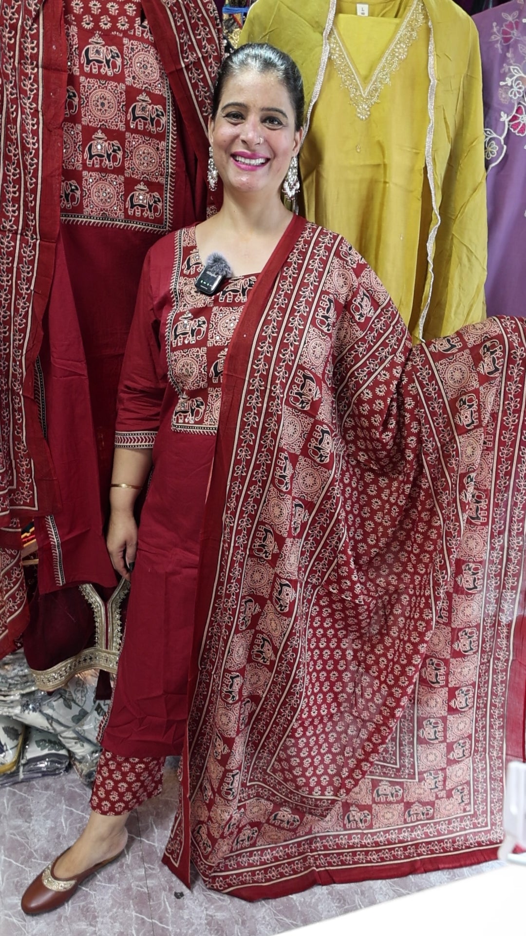 Pure Cotton Suit Set on the Sabyasachi Print, Beautiful Dupatta Full Length. Mandala + Sabyasachi and Real Mirror Work Detailing