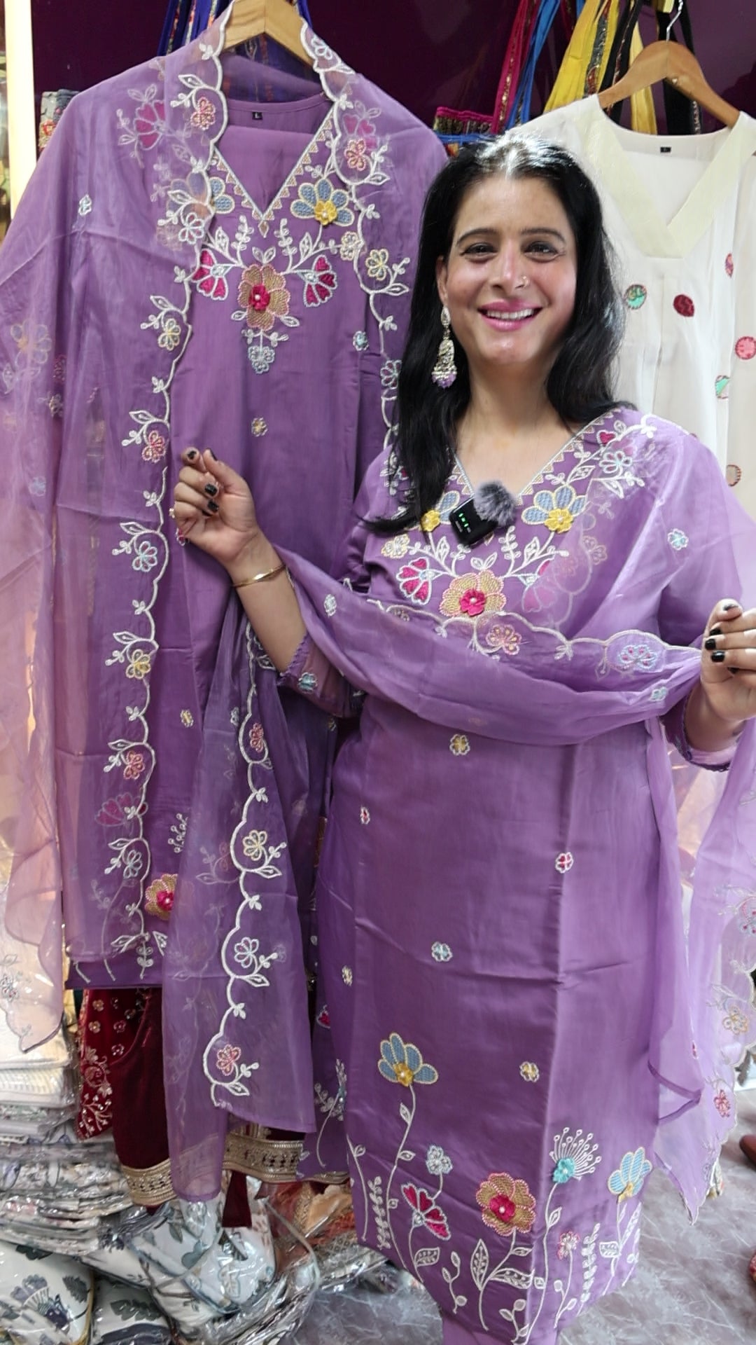 Kurta & Pant is Purely on the Russian Silk. Sleeves & Dupatta is on Tissue Fabric.  Appliqué and Hand Work Detailing | HarPalFashionable