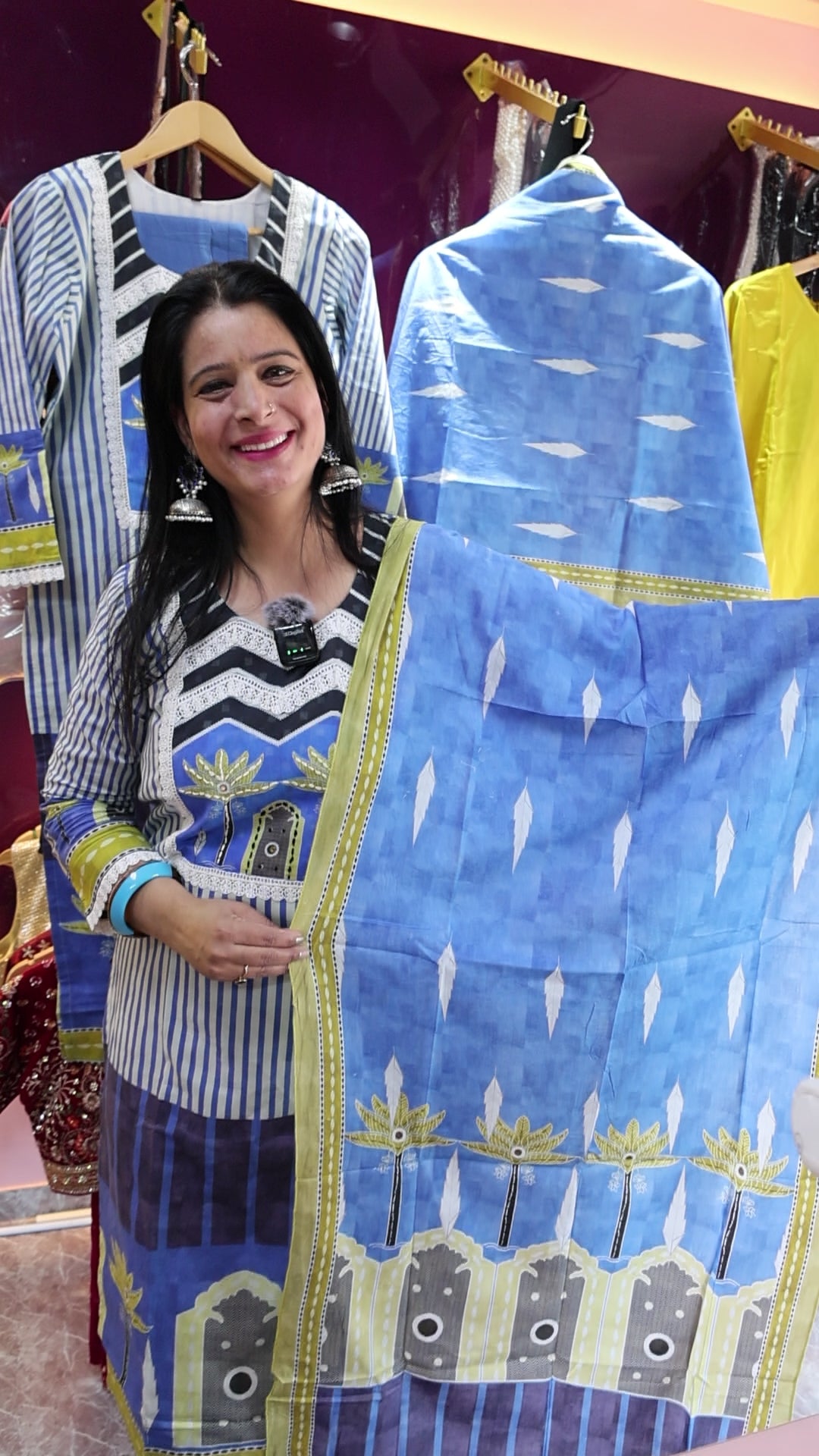 Mulmul Cotton Straight Cut Suit | Braj Bhumi Print | Ethnic Elegance - Har Pal Fashionable